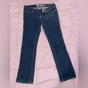 Bullhead Dark Blue Women's Straight Leg Jeans